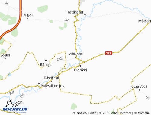 Mapa MICHELIN Mihălceni - ViaMichelin