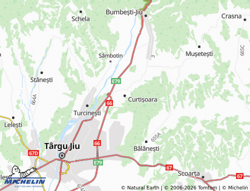 MICHELIN Curtișoara map - ViaMichelin
