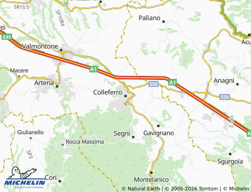 MICHELIN-Landkarte Colleferro - ViaMichelin