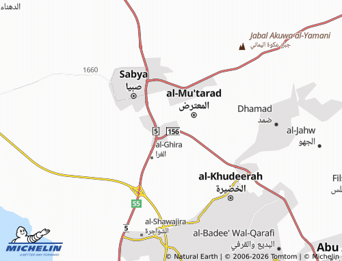 MICHELIN-Landkarte al-Dhabbiyah - ViaMichelin
