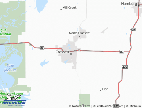 Mappa MICHELIN Crossett - ViaMichelin