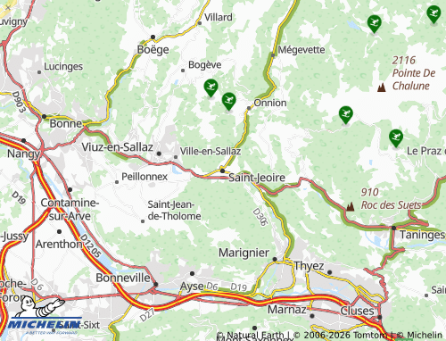 Carte MICHELIN Saint-Jeoire - ViaMichelin