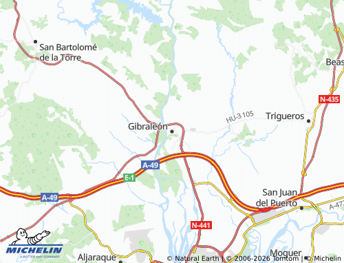 MICHELIN-Landkarte Gibraleón - ViaMichelin