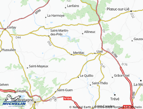 MICHELIN Merléac map - ViaMichelin