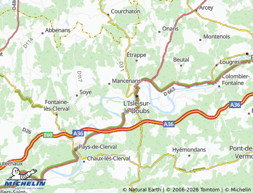 MICHELIN Appenans map - ViaMichelin
