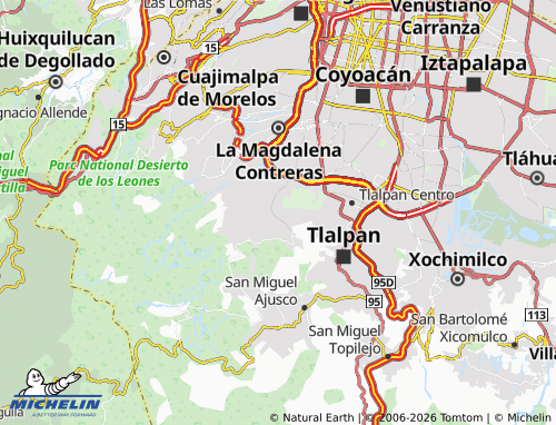 Mapa MICHELIN Jardines del Ajusco - ViaMichelin