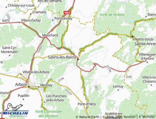Mappa MICHELIN Salins-les-Bains - ViaMichelin