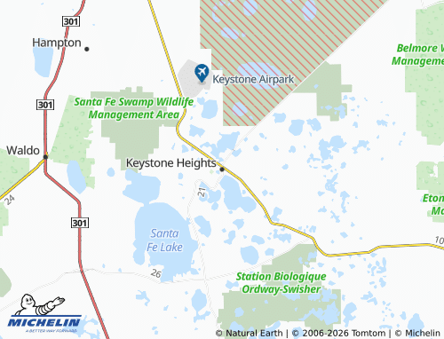 Carte MICHELIN Keystone Heights - ViaMichelin