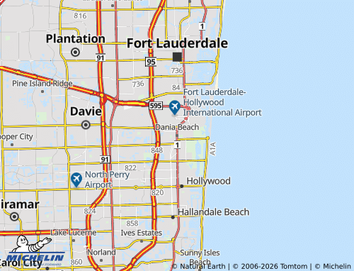 Carte MICHELIN Dania Beach - ViaMichelin