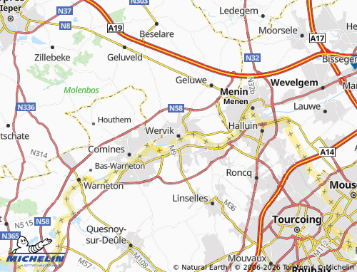 MICHELIN Wervik map - ViaMichelin