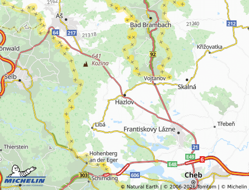 Mappa MICHELIN Hazlov - ViaMichelin