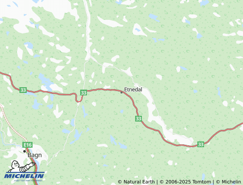 MICHELIN Etnedal map - ViaMichelin