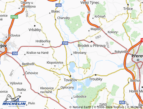Mappa MICHELIN Věrovany - ViaMichelin