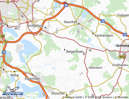 MICHELIN Belgershain map - ViaMichelin