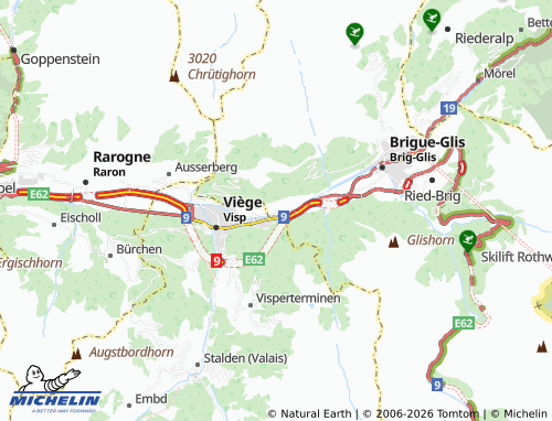 MICHELIN Brigerbad map - ViaMichelin