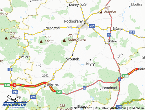 Mappa MICHELIN Vroutek - ViaMichelin