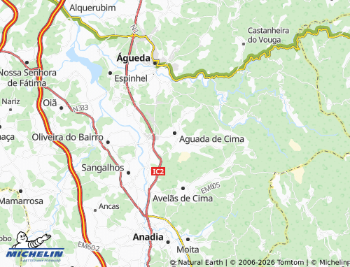 Mapa MICHELIN Aguada de Cima - ViaMichelin