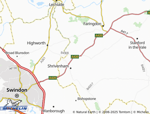 MICHELIN Watchfield map - ViaMichelin