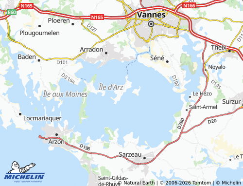 Mappa MICHELIN Île-d'Arz - ViaMichelin
