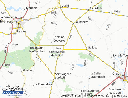 Carte MICHELIN La Roë - ViaMichelin