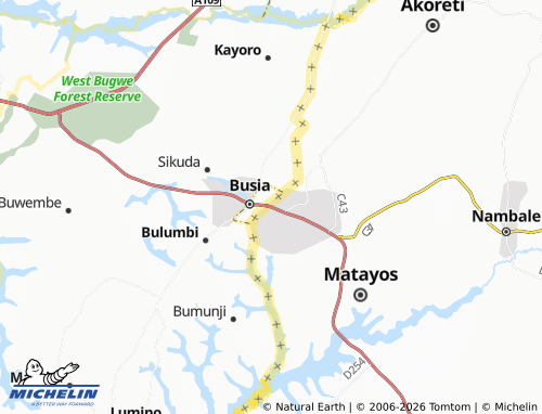 MICHELIN Busia map - ViaMichelin