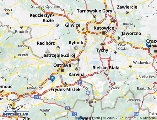 MICHELIN Rybnicki map - ViaMichelin
