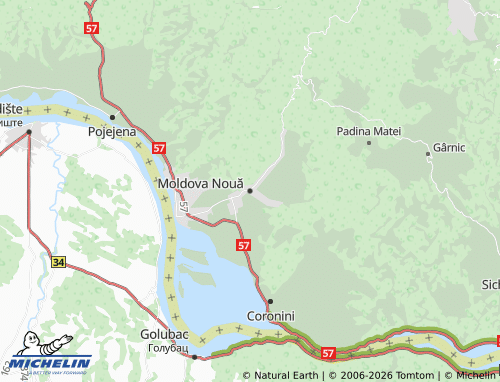 Mappa MICHELIN Moldova Nouă - ViaMichelin