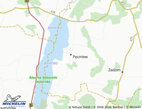 MICHELIN Pęczniew map - ViaMichelin