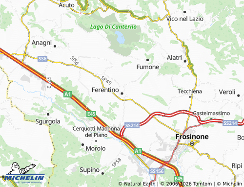 MICHELIN-Landkarte Ferentino - ViaMichelin