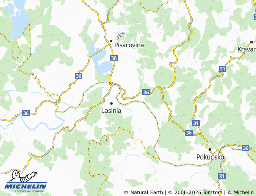 Mapa MICHELIN lijevo Sredičko - ViaMichelin