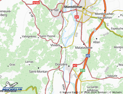MICHELIN-Landkarte Viviers - ViaMichelin