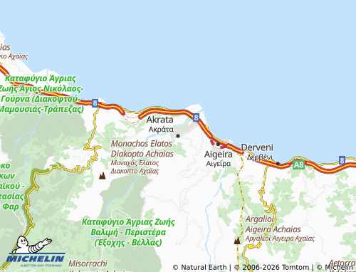 MICHELIN Akrata map - ViaMichelin