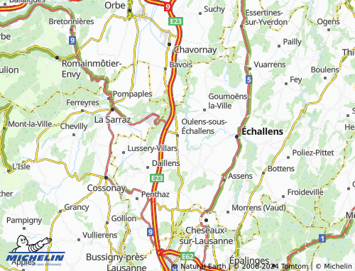 Carte MICHELIN OulenssousÉchallens ViaMichelin