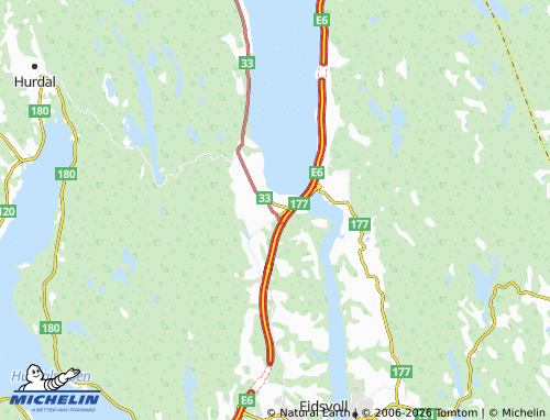 Mappa MICHELIN Minnesund - ViaMichelin