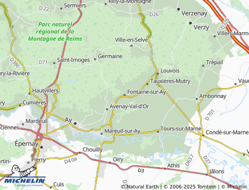 Mapa MICHELIN Fontaine-sur-Ay - ViaMichelin