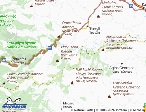 Carte MICHELIN Rodochori - ViaMichelin