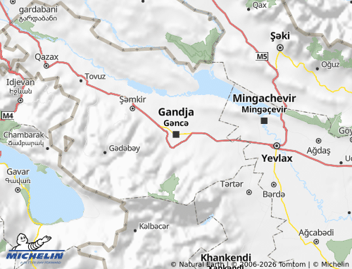MICHELIN Ganja-Gazakh map - ViaMichelin