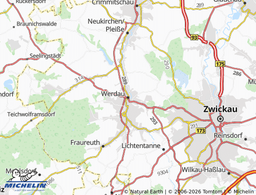 MICHELIN Werdau map - ViaMichelin