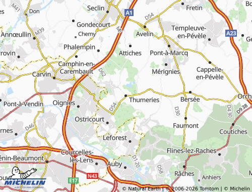 Mappa MICHELIN Thumeries - ViaMichelin