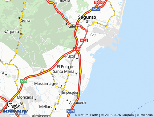 MICHELIN Puçol map - ViaMichelin