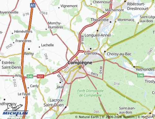 MICHELIN Margny-lès-Compiègne map - ViaMichelin
