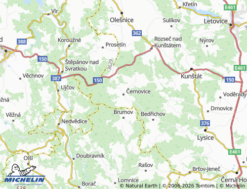 Mappa MICHELIN Černovice - ViaMichelin