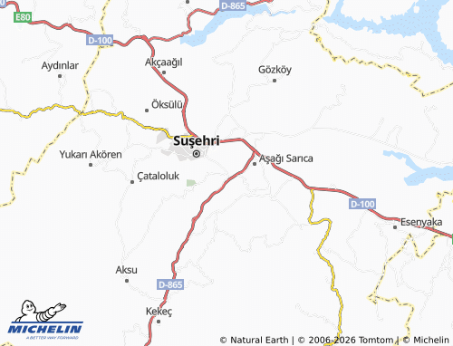 Mappa MICHELIN Gökçekaş - ViaMichelin
