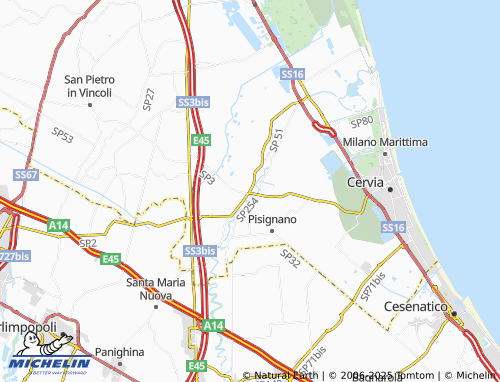 MICHELIN Castiglione di Ravenna map - ViaMichelin