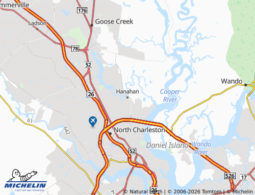 Carte MICHELIN Hanahan - ViaMichelin