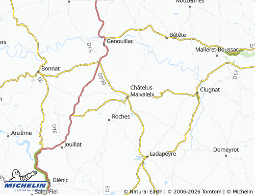 Mapa MICHELIN Châtelus-Malvaleix - ViaMichelin
