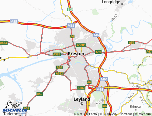 Carte MICHELIN Preston - ViaMichelin
