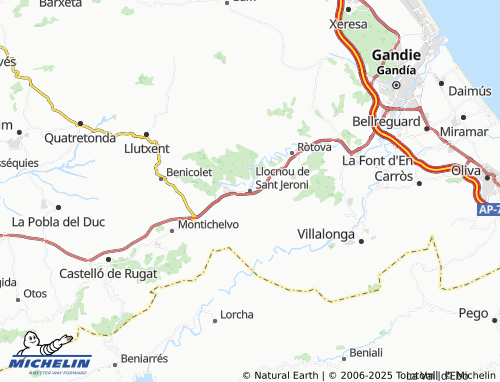 MICHELIN Llocnou de Sant Jeroni map - ViaMichelin