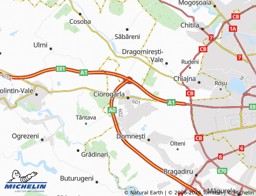 MICHELIN Ciorogârla map - ViaMichelin