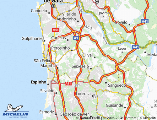 Mapa MICHELIN União das Freguesias de Grijó e Sermonde - ViaMichelin